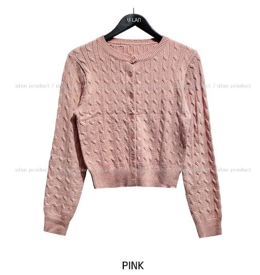 [U-BASIC] Laurent Round Cable Cardigan