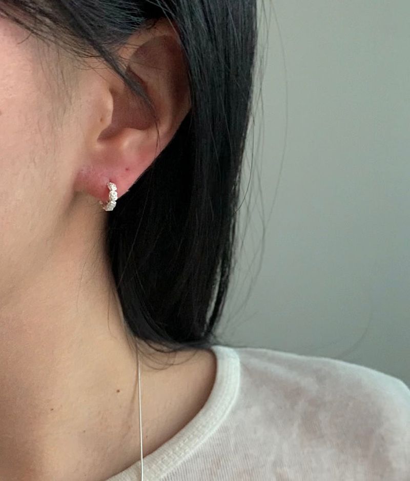  (silver925) ミニローズワンタッチピアス *silver
