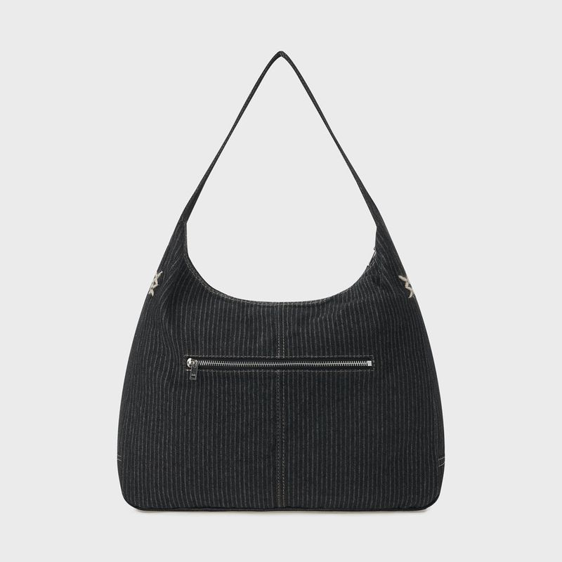 Denim Hobo Bag (Black)