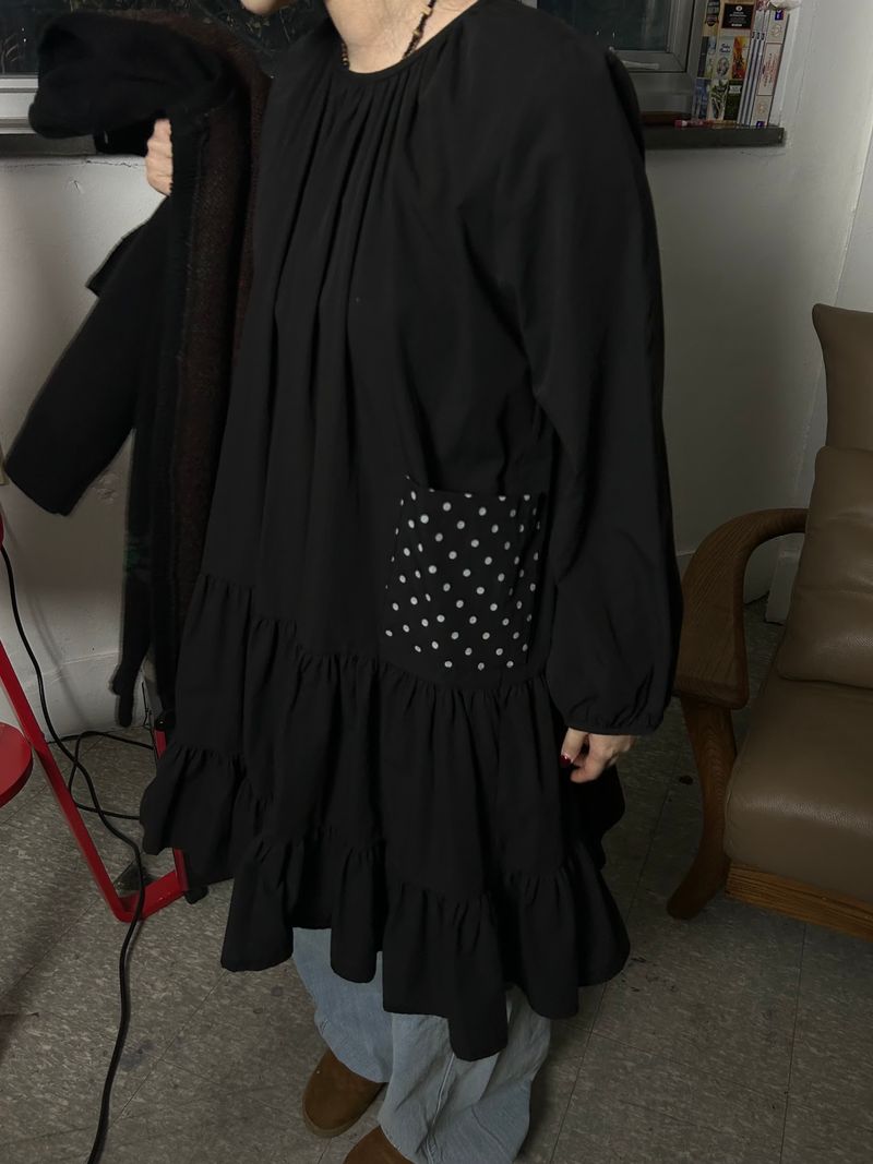 (2color) dot frill dress