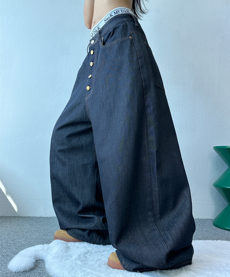 5-BUTTON POINT BALLOON DENIM💙