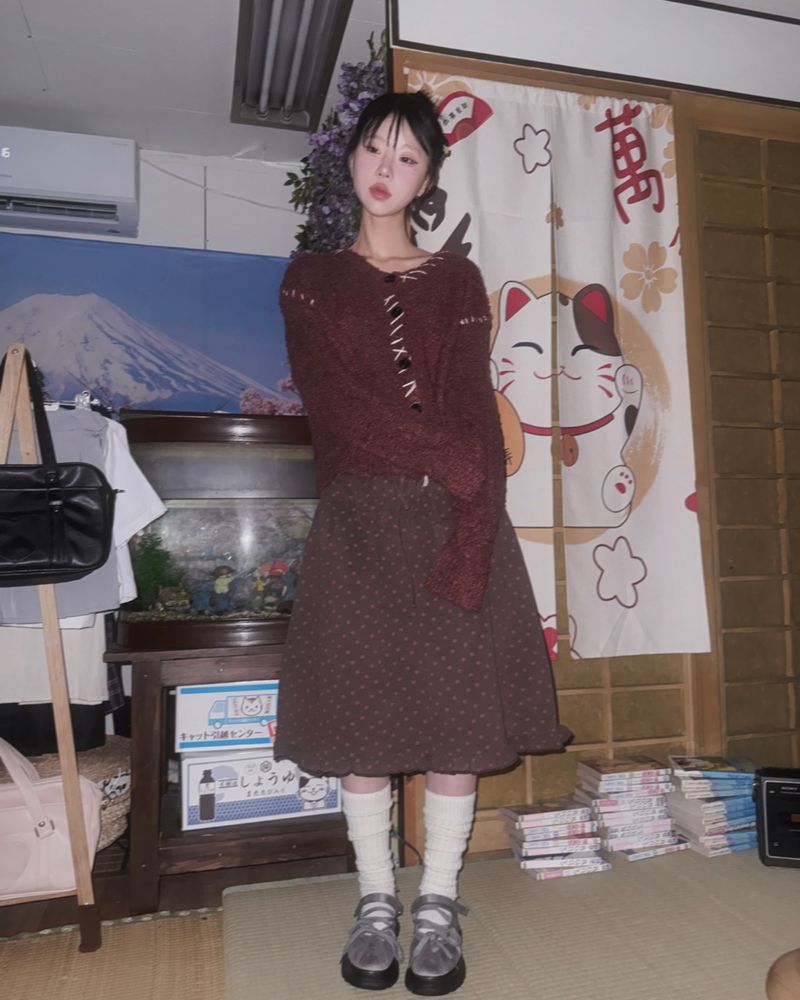 (3color) Mongle Stitch Hairy Loose Cardigan