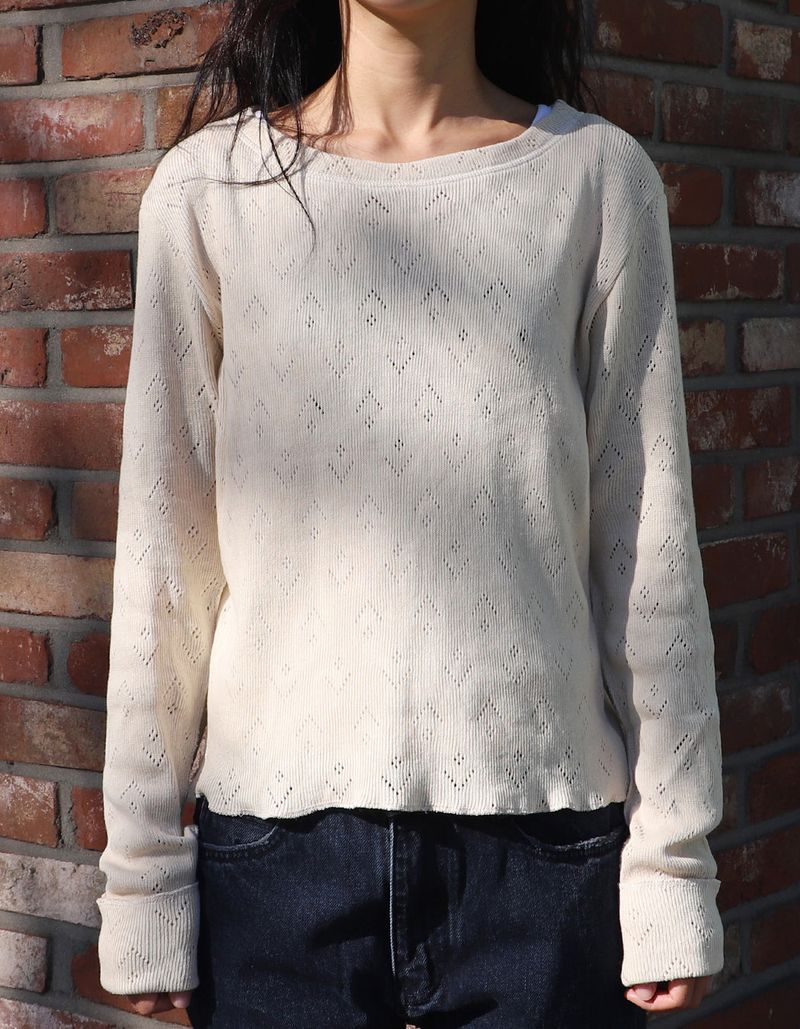 Punching Knit (CREAM) WOMENS