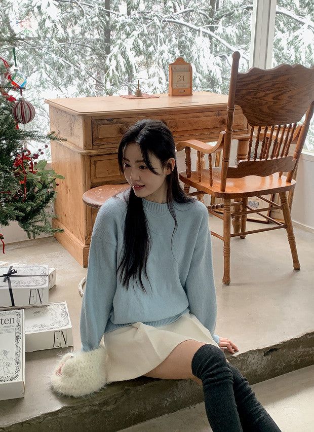 #Winter Pastel Soft Round Knit (3color)