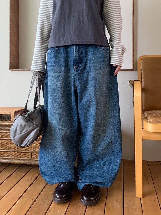 BAON（バオン）の「[unisex] Ryuaf Washing Wide Denim Pants（Pants）」