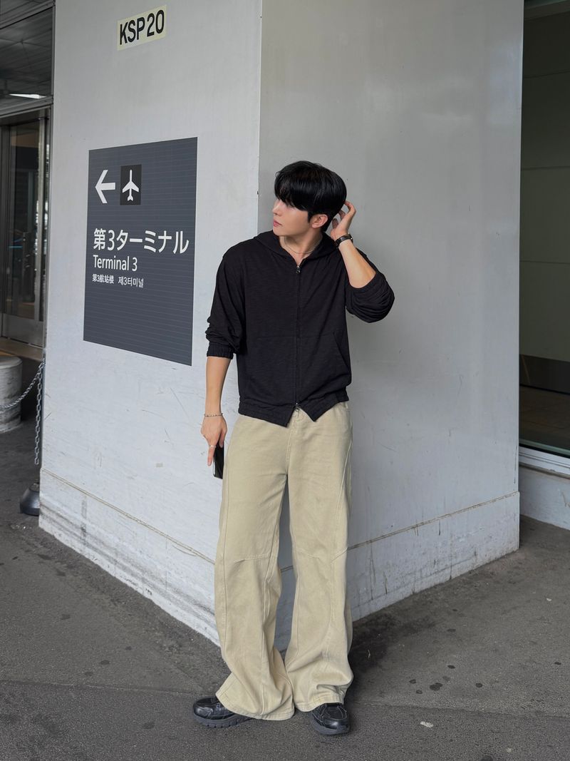 Cur Incision curved cotton pants