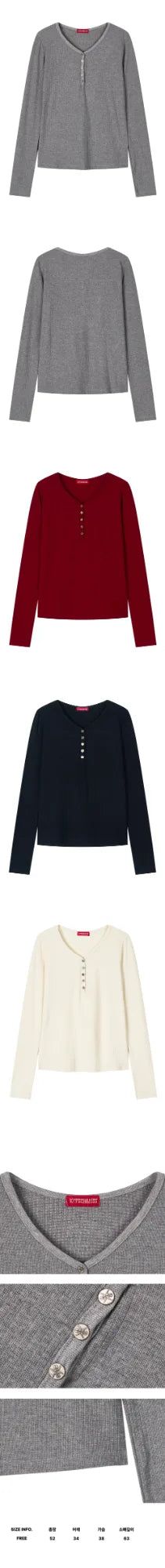 Ribbed Henley Neck Long Sleeve (26FTP-LSTS03)