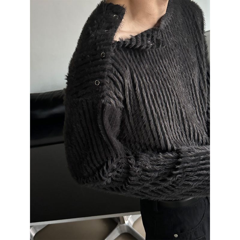  [S/S] Stripe snap henry neck sleeves(2color)