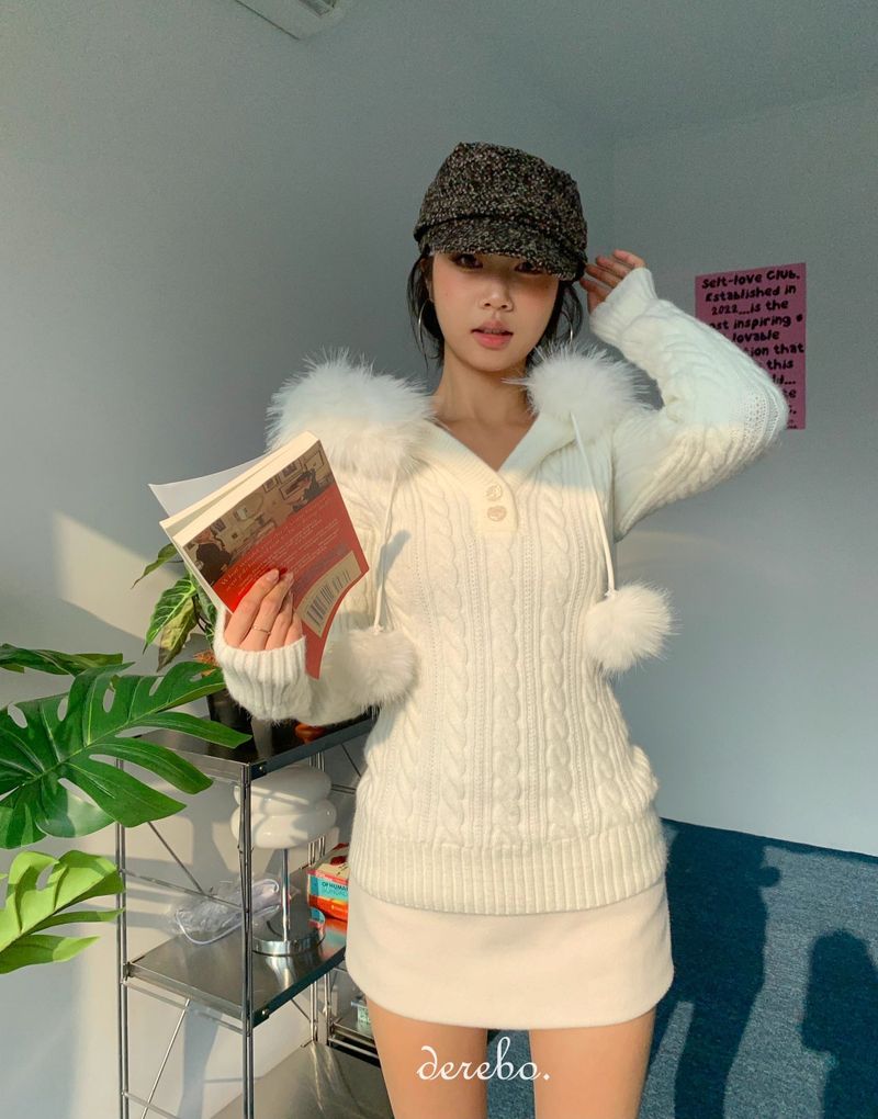 Snow Buddy Hood Twisted Knitwear