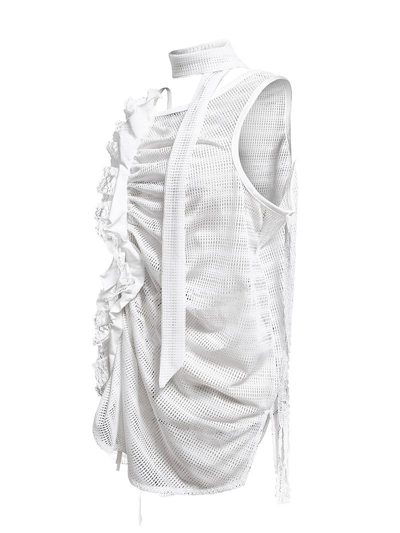  MASH FLOWING SLEEVELESS . WHITE