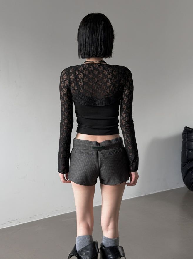 Cier Rose See-through Bolero Cardigan