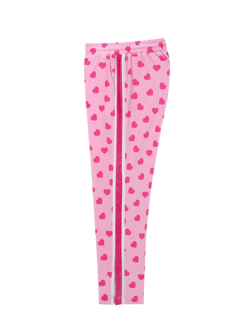 0 3 heart velvet lining pants - PINK