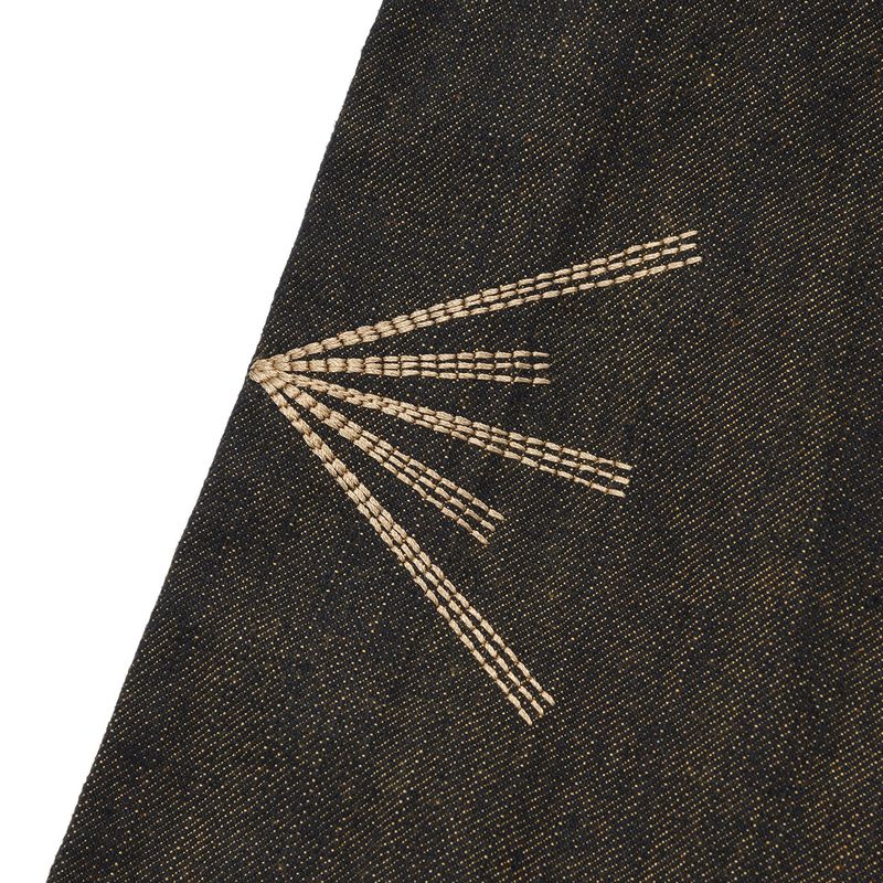Indian double knee denim pants / Yellow black
