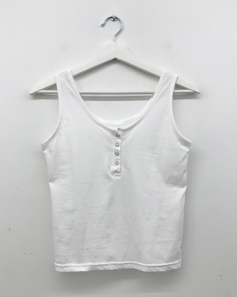 Classic Henry Button Sleeveless (4color)