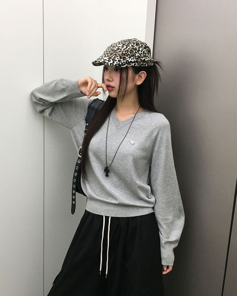 Caramel Color V-Neck Knit