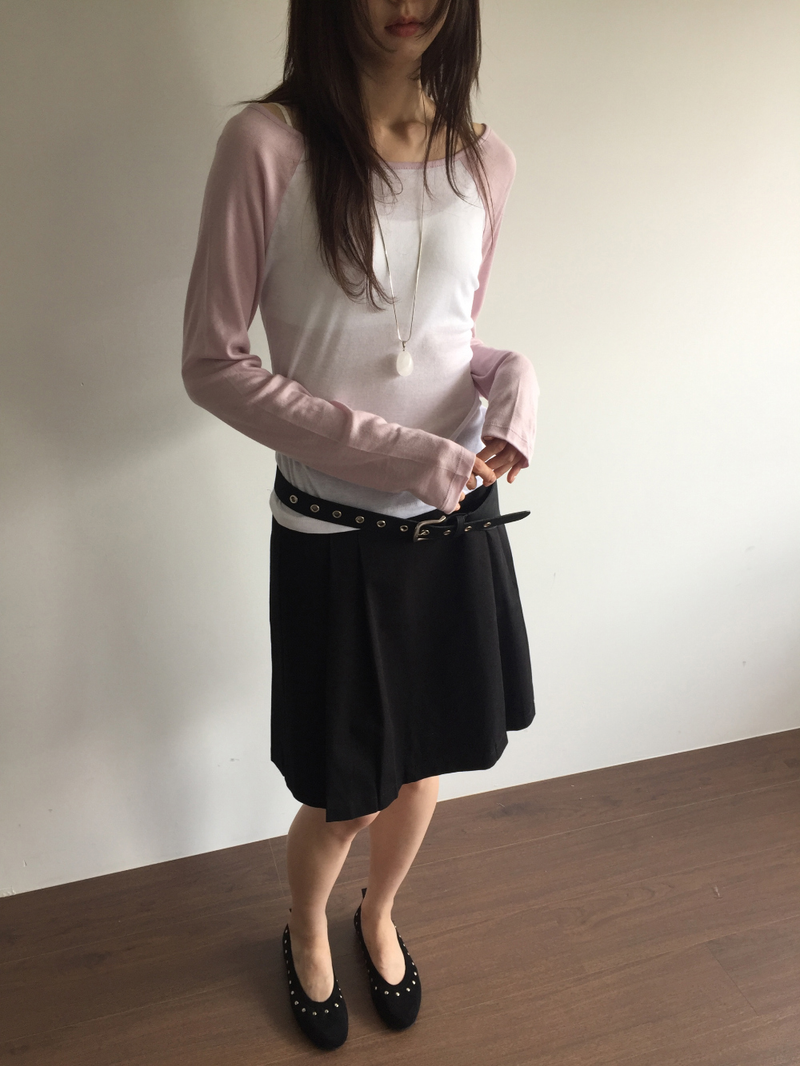 Fold wrap midi skirt (2color)