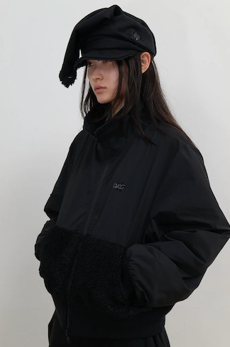 Scarf Veil Wool Cap / Black
