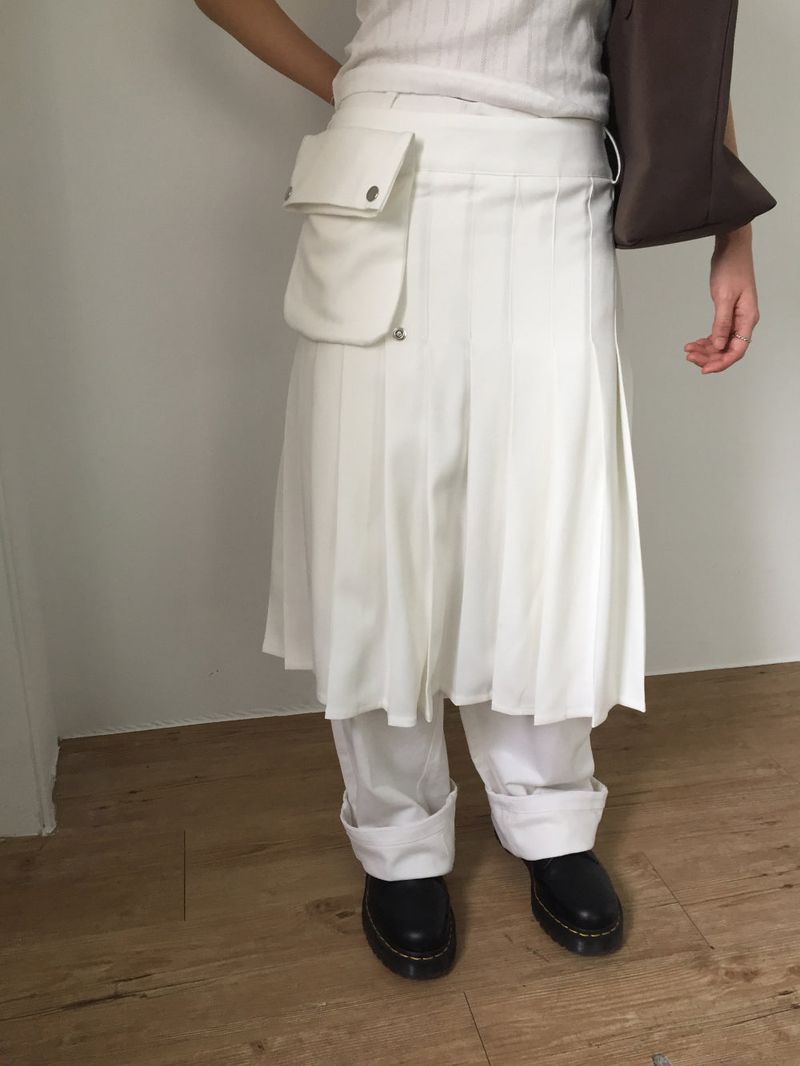 Pocket Layered Wrap Skirt (2color)