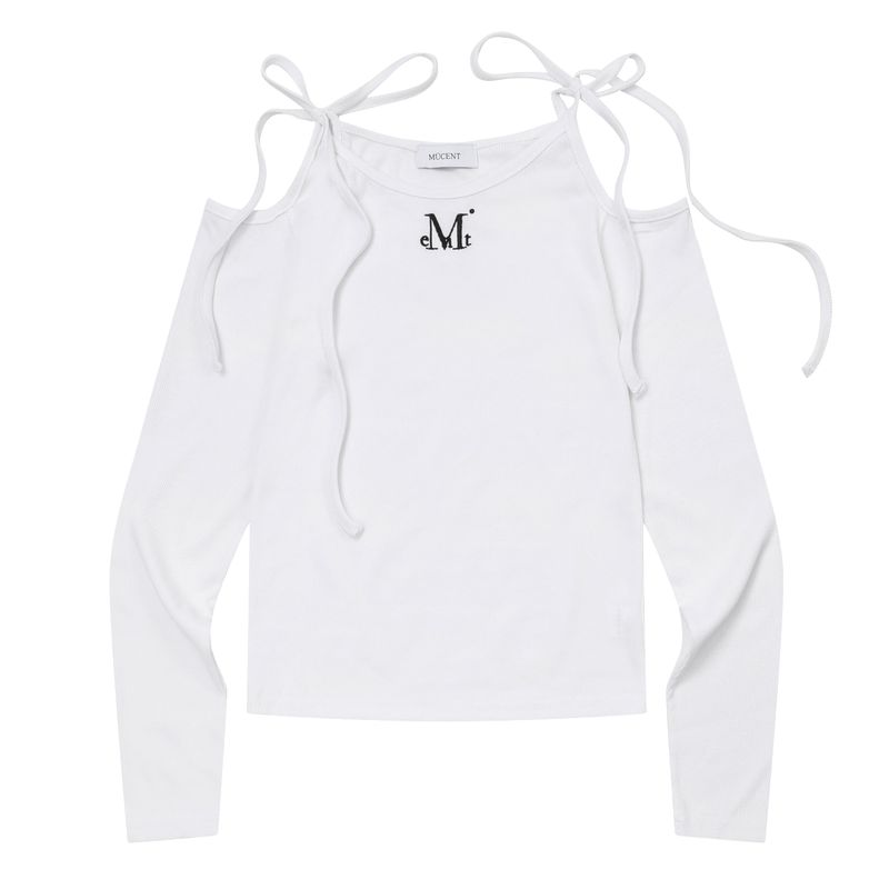 MUCENT（ムセント）の「ネキリボンオフショルダーT (3COLOR)（トップス）」