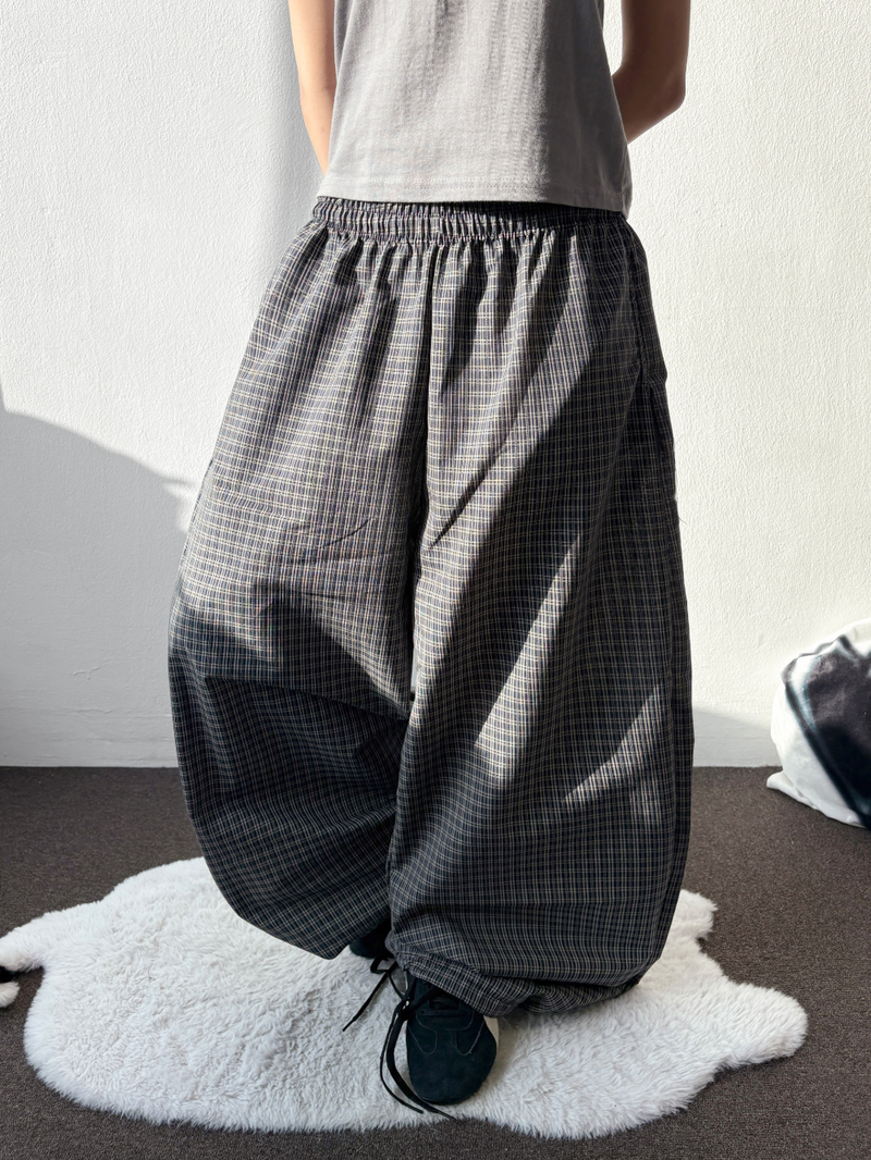 CCORTTI(コルッティ)の「Ribbond Check Elastic Waist Balloon Long Pants 3 Colors(Pants)」