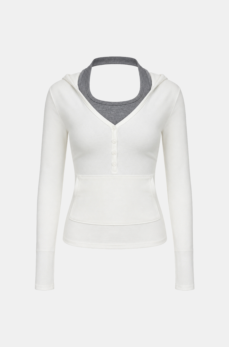 Mia Layered Halter Hood Tee