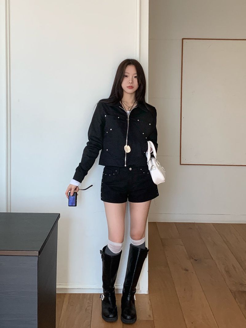 Haze Metal Stud Cotton Jacket