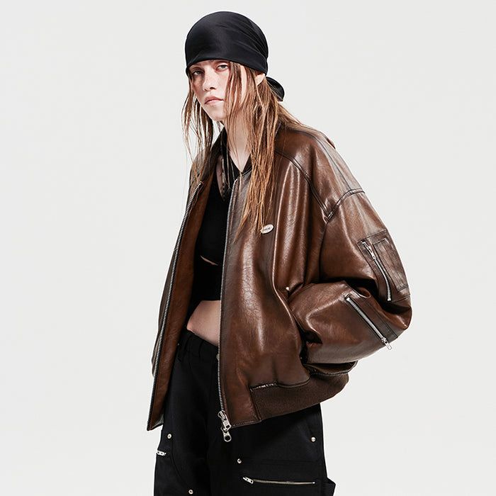 HOLY NUMBER 7(ホーリーナンバーセブン)の「OVERSIZED MA-1 JACKET_BROWN(Jackets/Outerwear)」
