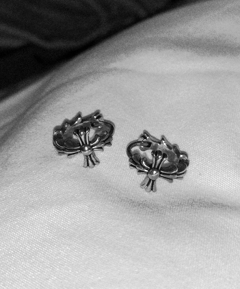 s.steel Cross Shadow One-touch Earring 2pcs
