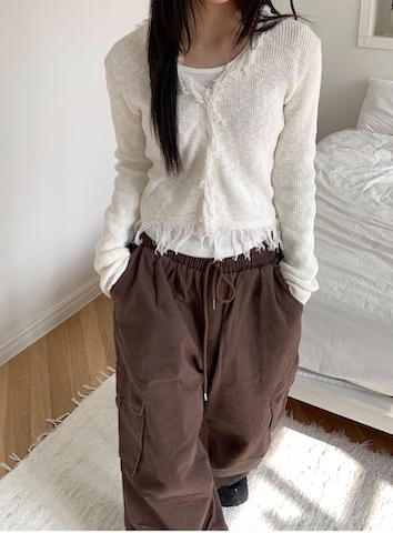 Frill knit cardigan(3color)