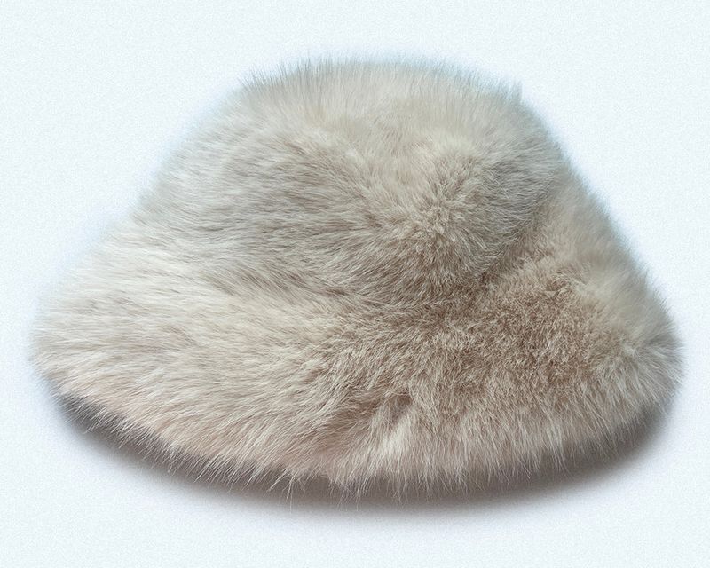PLAIN FAUX FUR BUCKET HAT [2colors]
