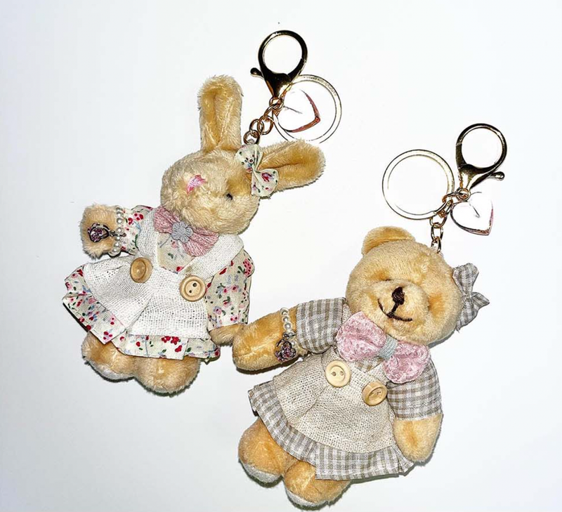 1980s bunny&bear keychain (2type)
