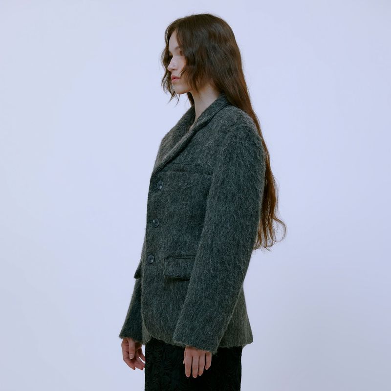 Alpaca Oversize Jacket (GRAY)