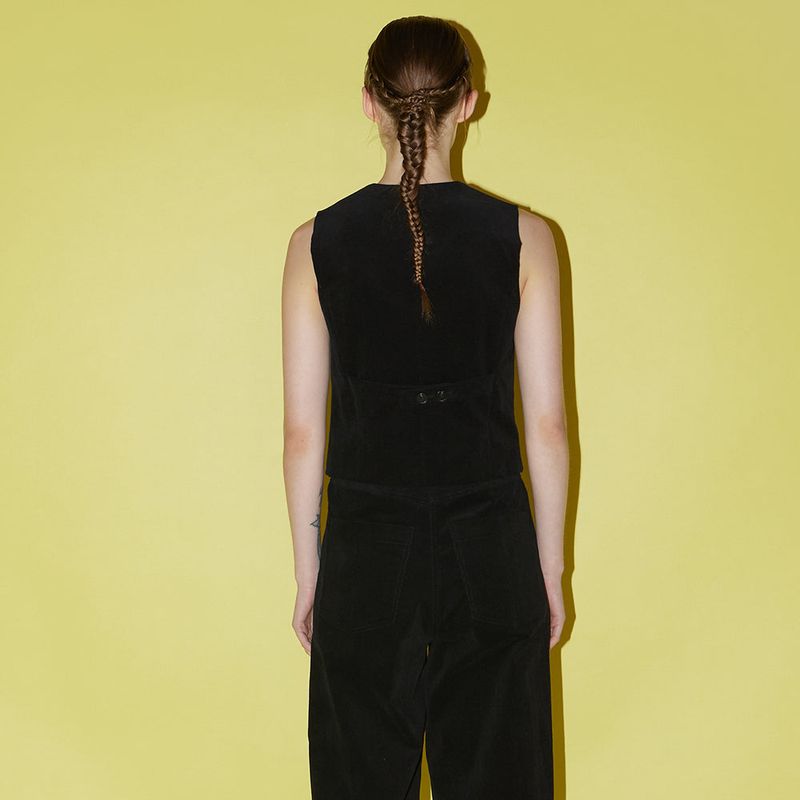 Corduroy vest black