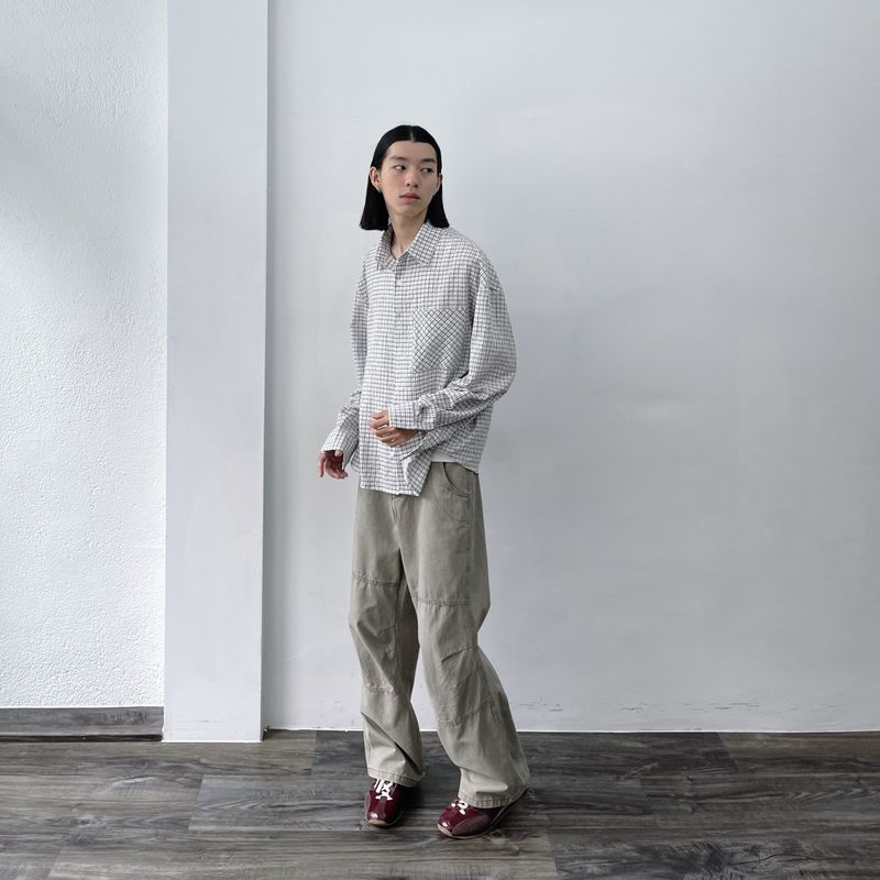 Diagonal Pocket Check Shirt