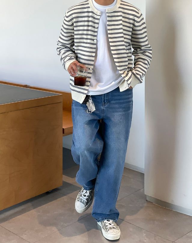 Tess Round Stripe Cardigan