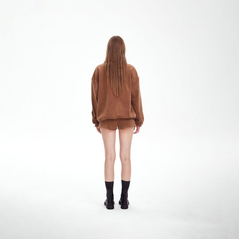 elastic fleece sai shorts