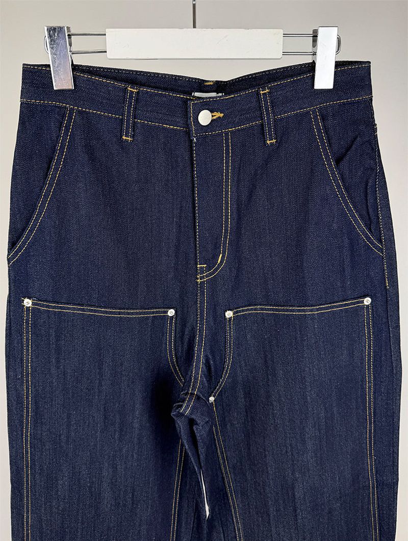 DOUBLE KNEE RAW JEANS (2C)