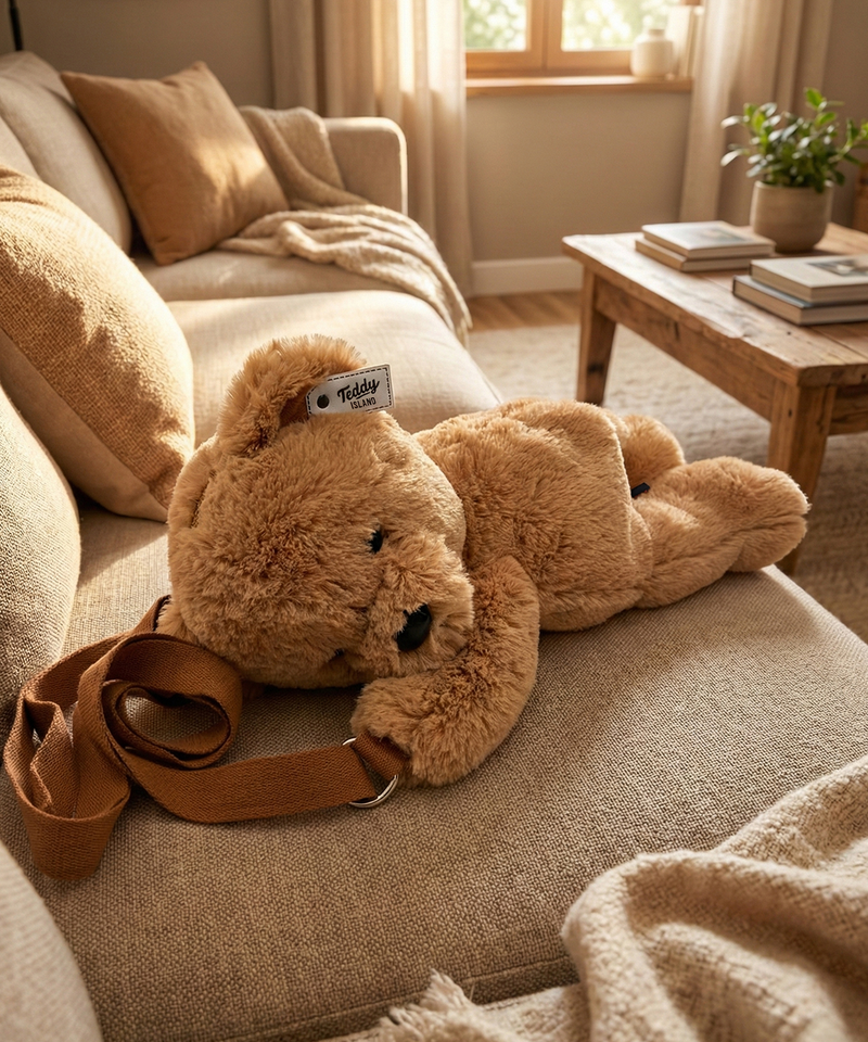 Side Teddybear Backpack [BROWN]