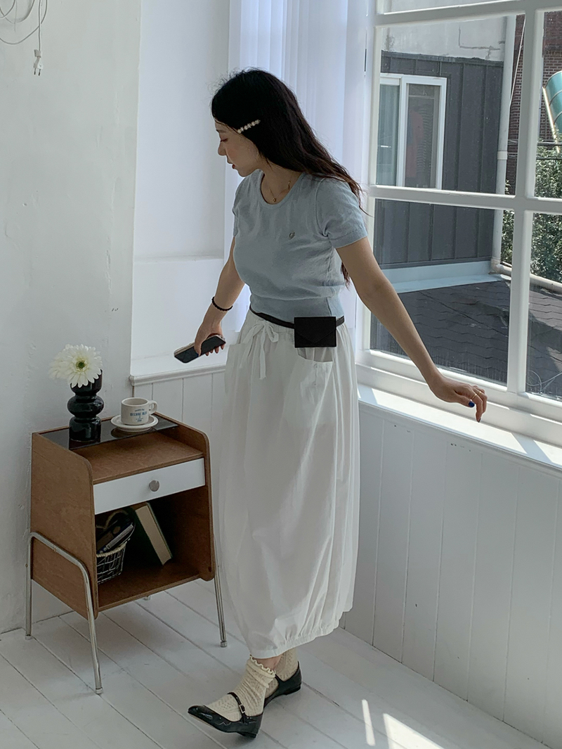 pumpkin balloon pocket long skirt