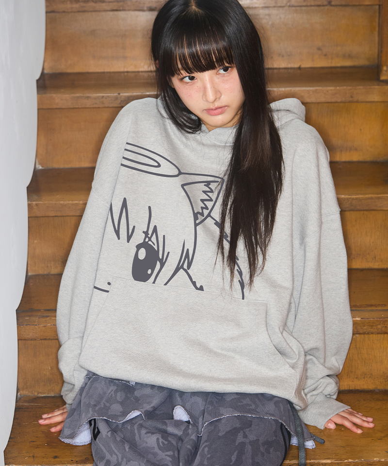 ITZAVIBE（イッザバイブ）の「CAT GIRL HOODIE - GRAY（Tops）」
