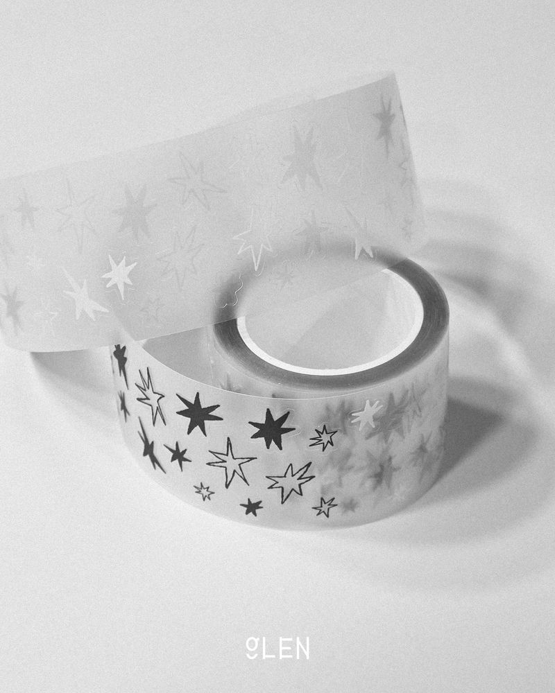 PET Black&White Star Kiss Cut Tape