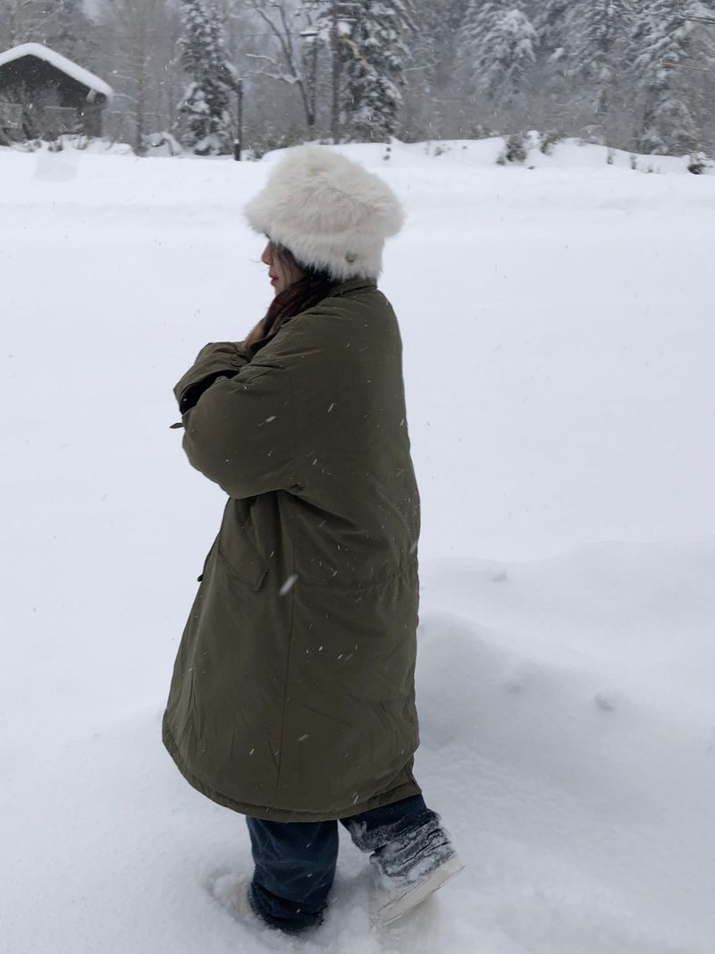 Nieve long fishtail padding parka
