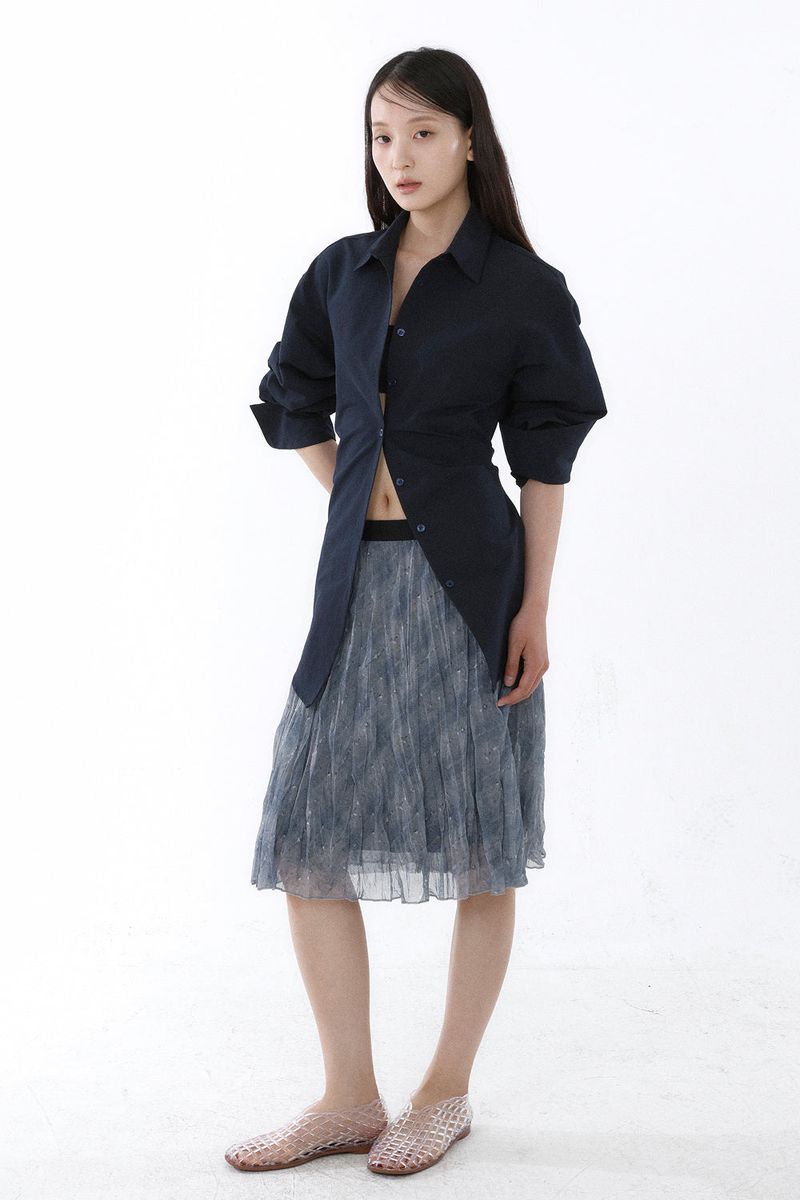 BACKLESS SHIRT_NAVY