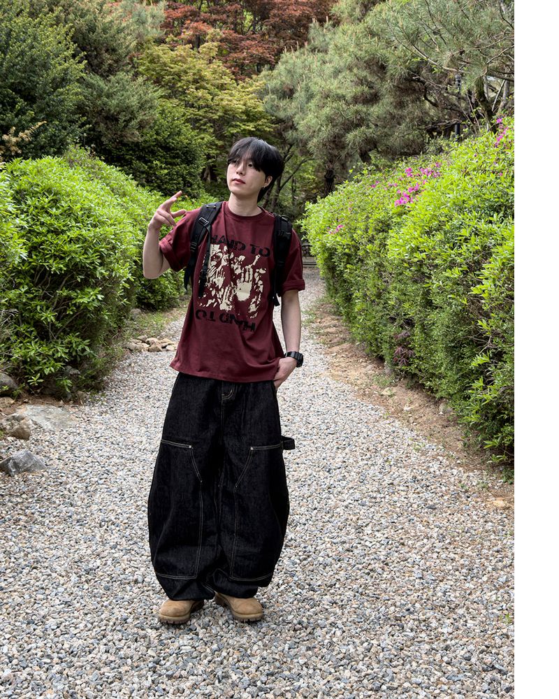 Touch Graphic Oversized Half T-Shirt
