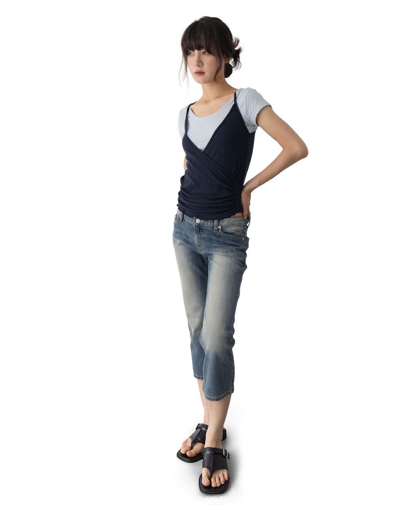 Vintage Capri Denim Pants (low-rise)