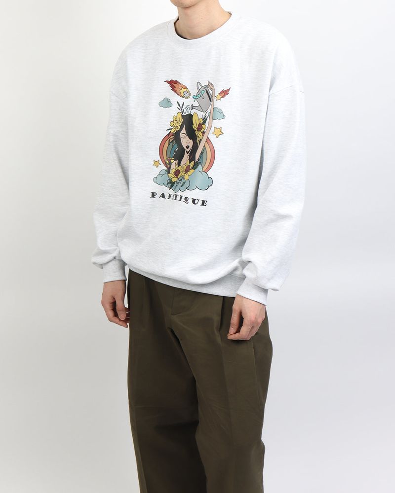 Cloud Girl Printing Sweatshirt Melange