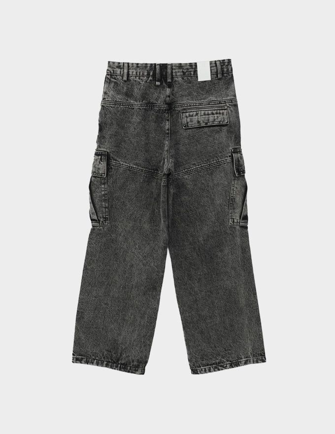 Ness pigment cargo denim pants