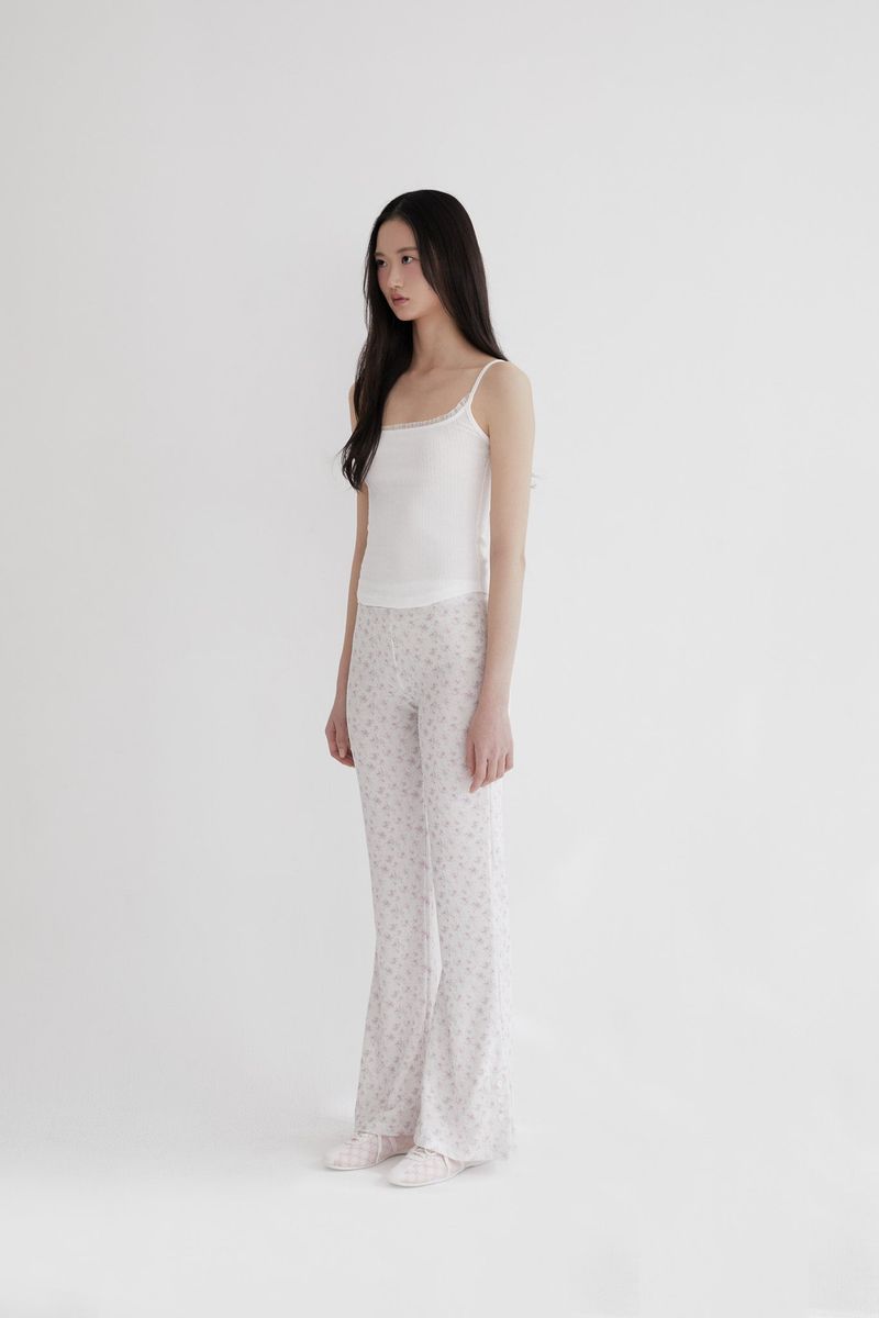 Flower Button bootcut pants (PINK)