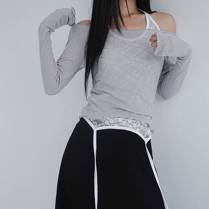 blitti（ブリッティ）の「[Kient] V-Neck Wave Slim Ribbed T-Shirt - 4 Colors（Tops）」