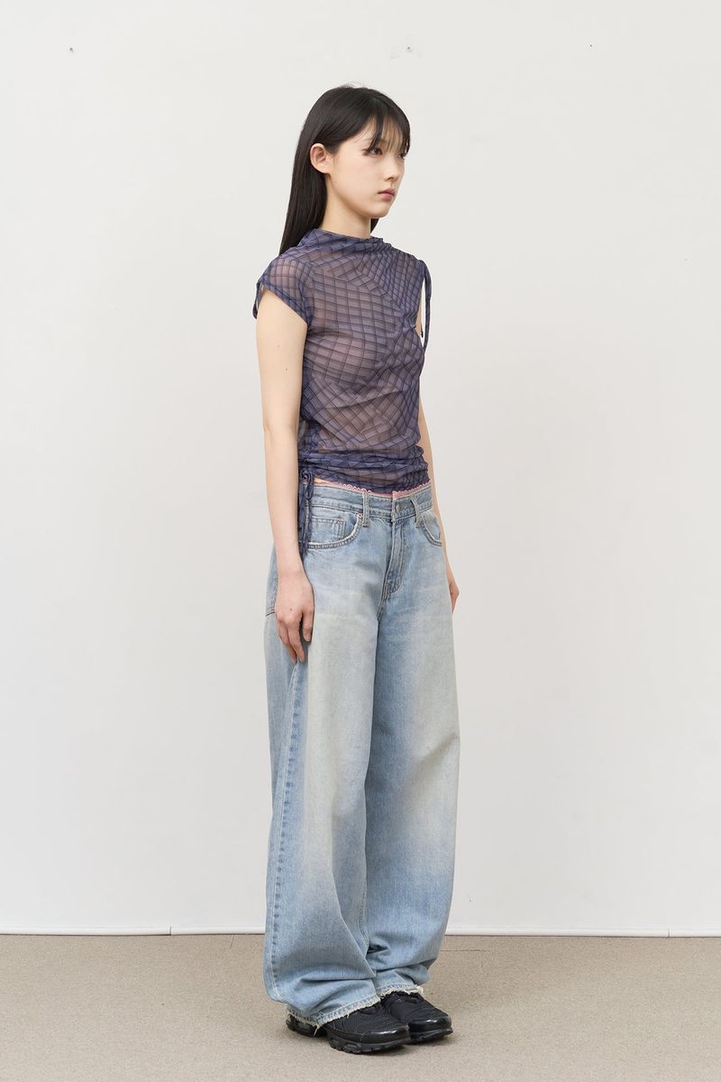 (W) Lace Sagging Denim
